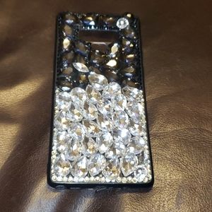Black & silver rhinestone Samsung Note 9 case
